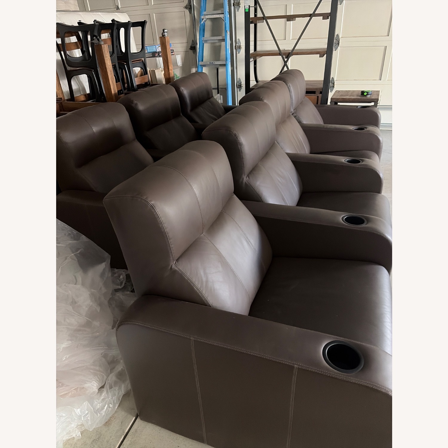 Dark Brown Leather Armchair for Theater - image-2