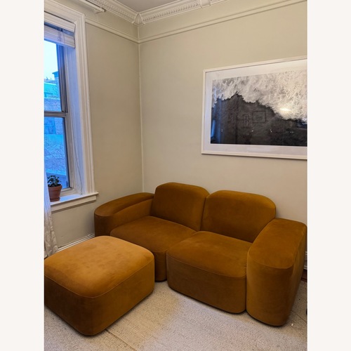 Used Design Within Reach Orange Velvet 2 Seater Sofa for sale on AptDeco