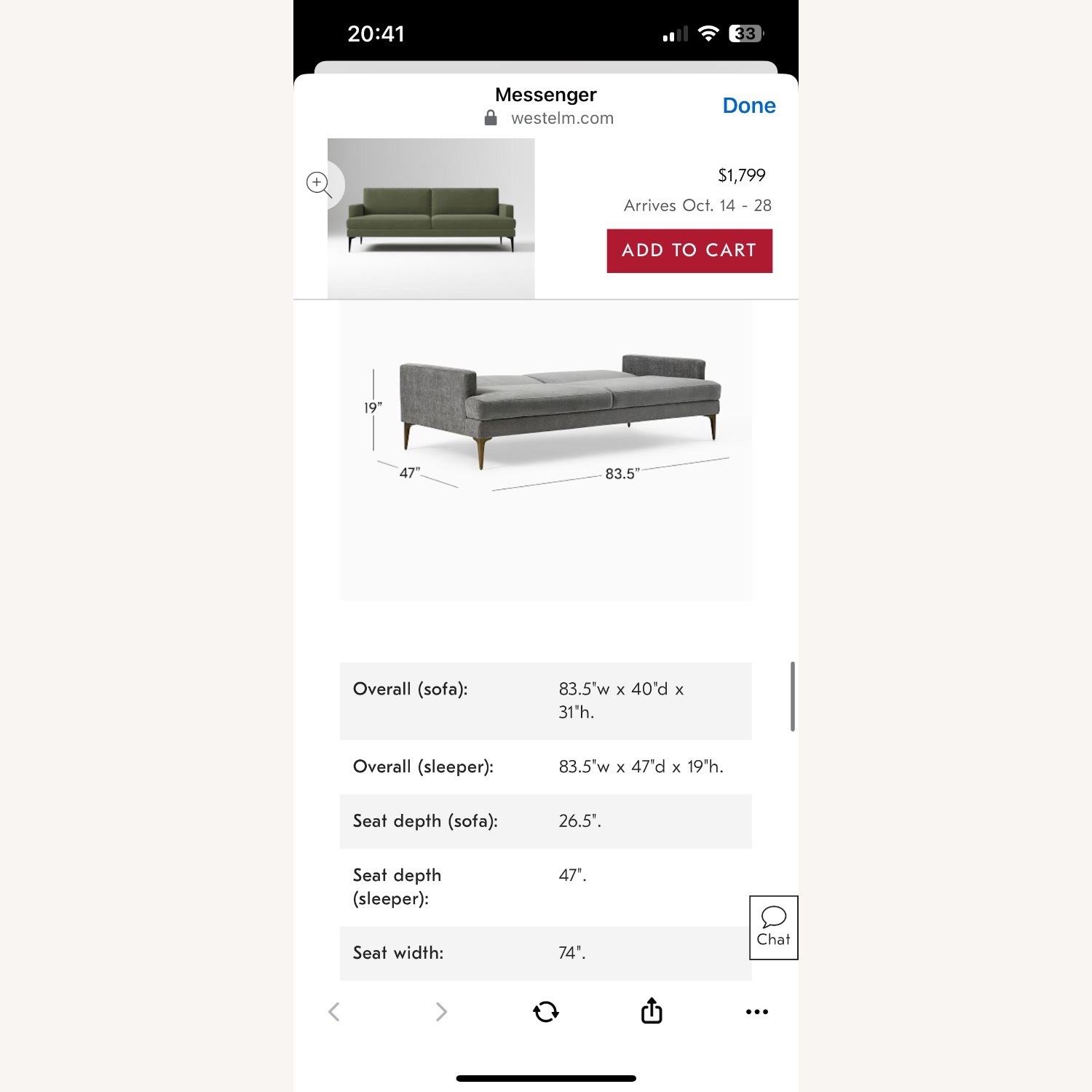 West Elm Andes Futon Sofa - image-5