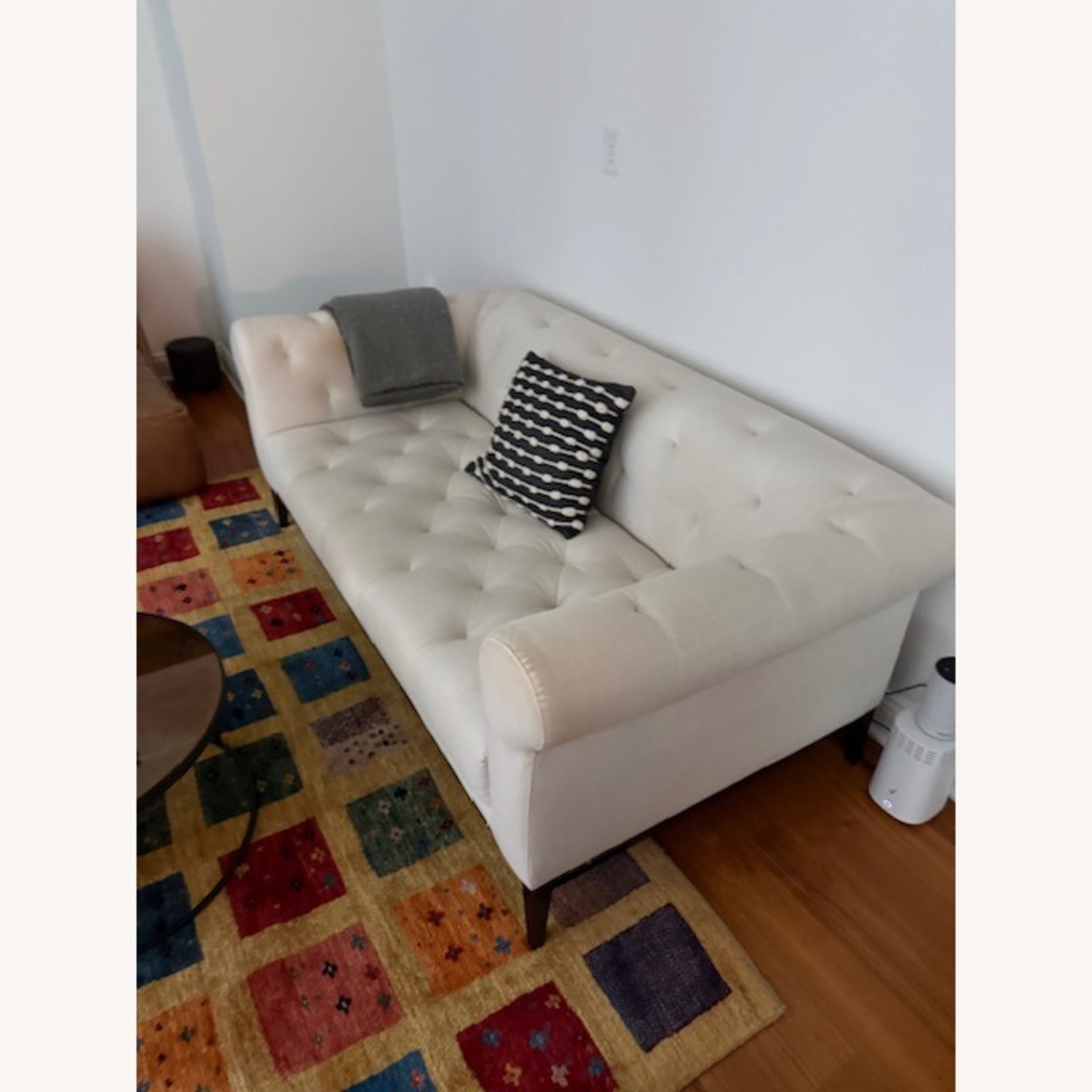 Restoration Hardware White Loveseat - image-1