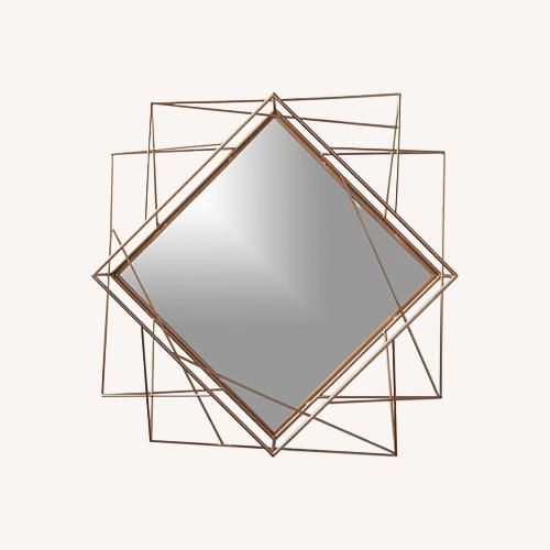 Used CB2 Piazza Wire Mirror Copper Gold Wall Mirror for sale on AptDeco