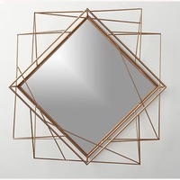 CB2 Piazza Wire Mirror Copper Gold Wall Mirror