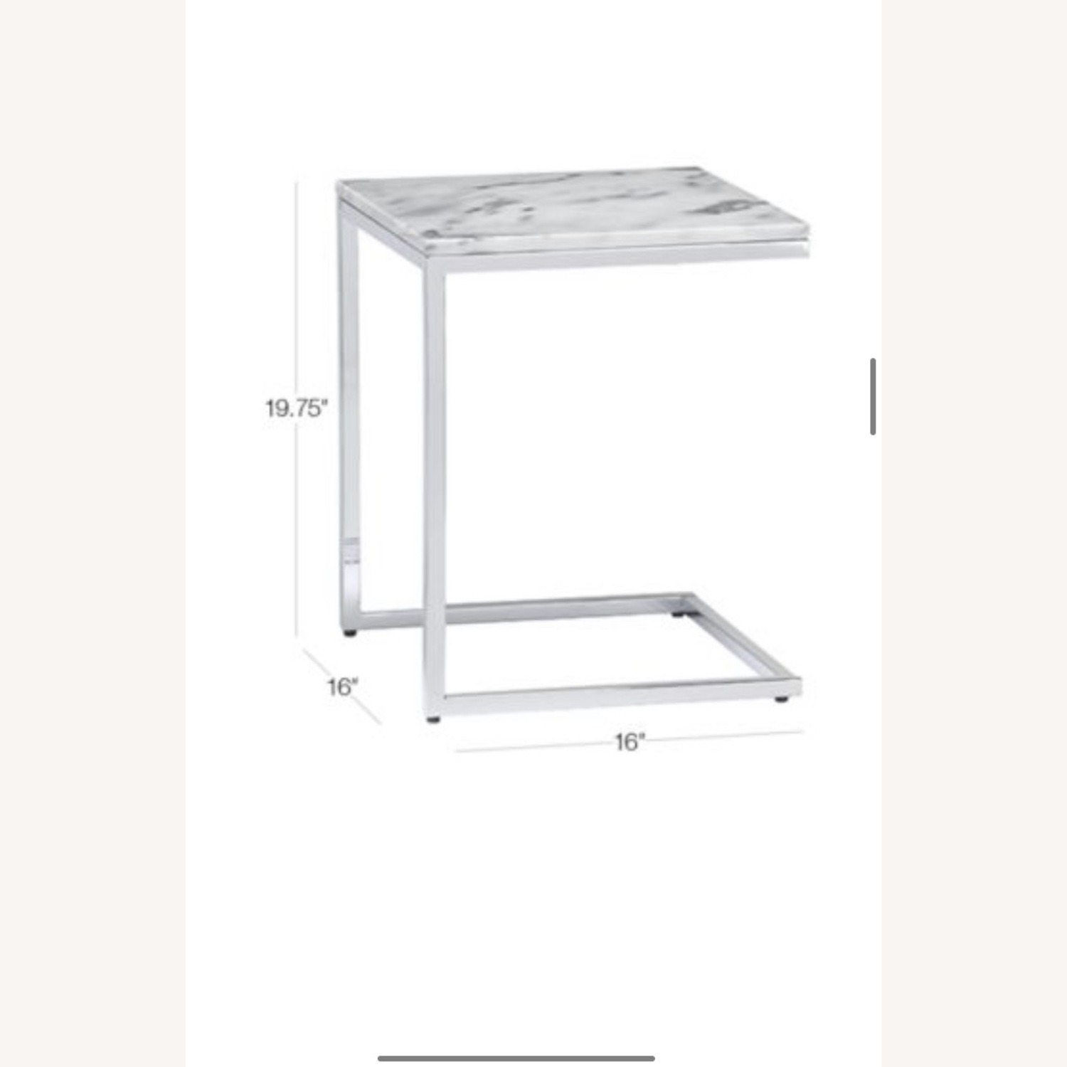 CB2 Smart Marble Top C Table Side Table - image-4