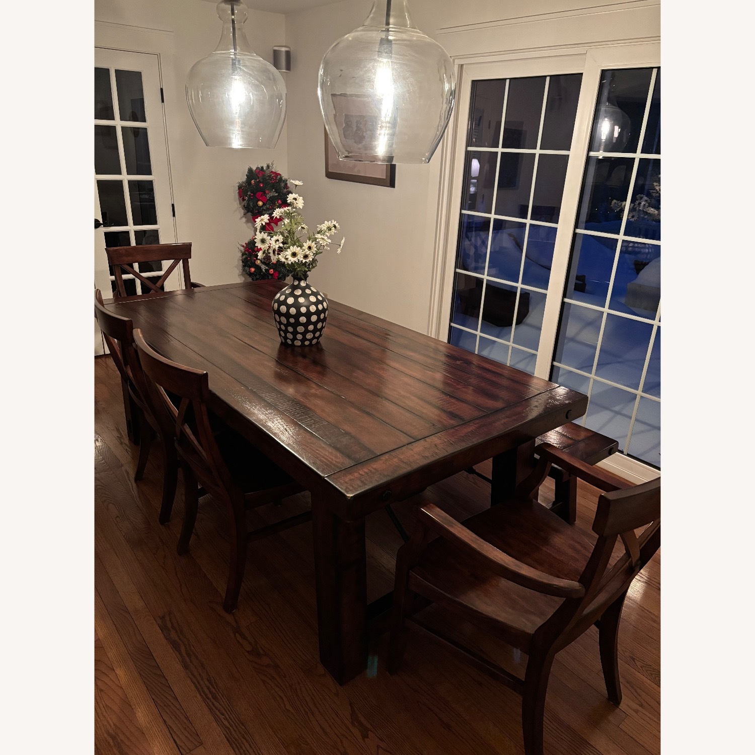 Pottery Barn Benchwright Dining Table Set - AptDeco