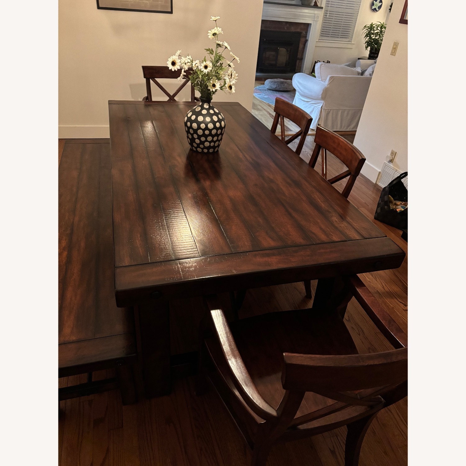Pottery Barn Benchwright Dining Table Set - AptDeco