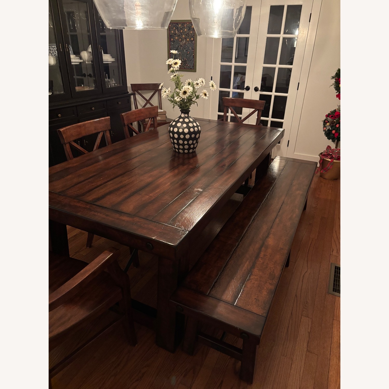 Pottery Barn Benchwright Dining Table Set - AptDeco