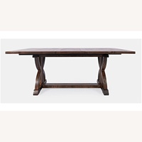 Raymour & Flanigan Dark Brown Solid Wood Expandable Dining Table