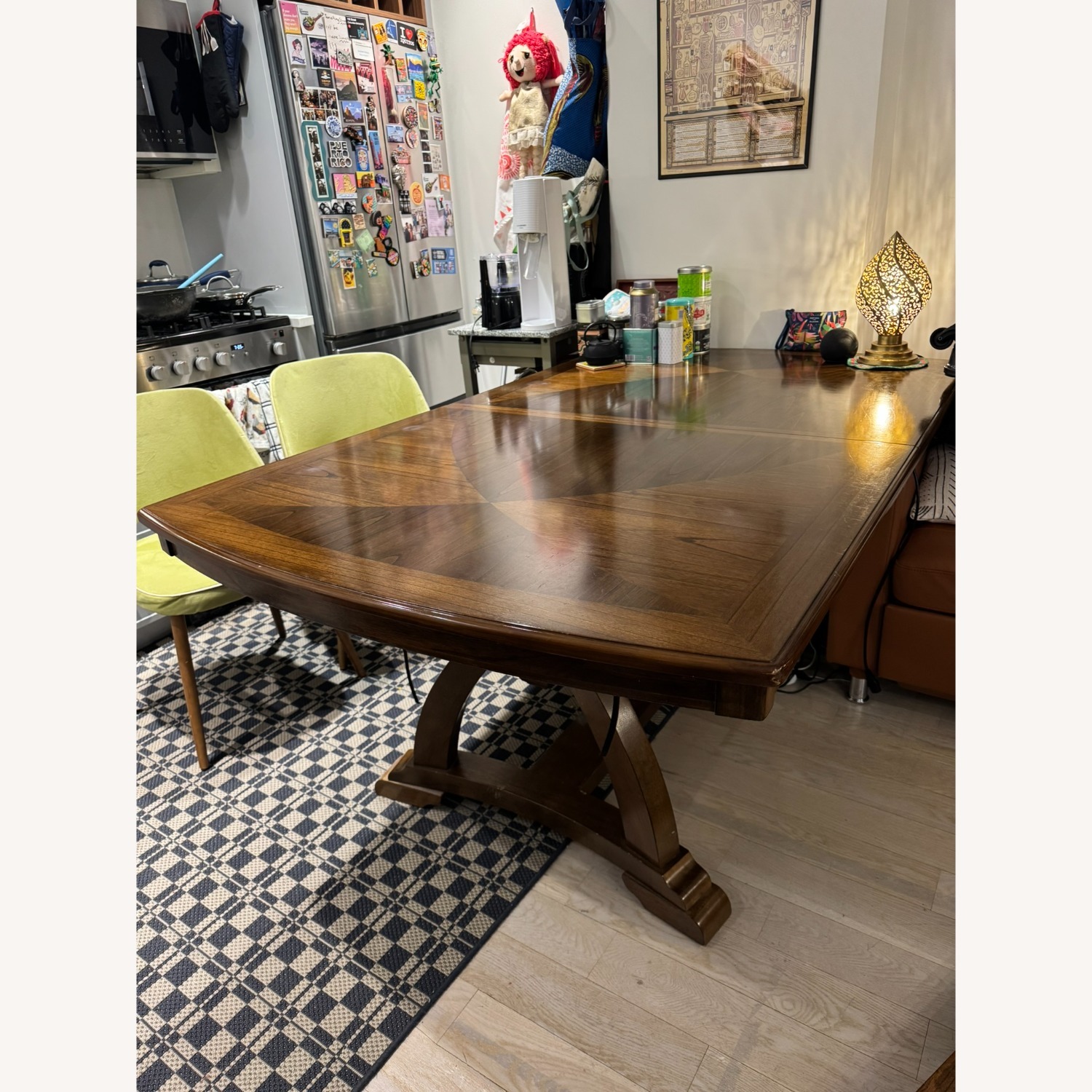 Raymour & Flanigan Dark Brown Solid Wood Expandable Dining Table - image-1