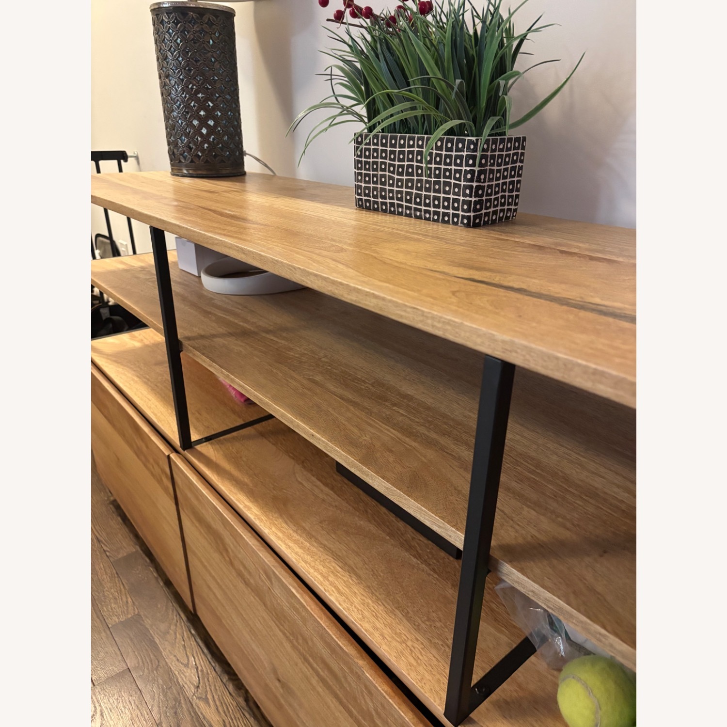 West Elm Light Brown Wood Media Storage - image-3