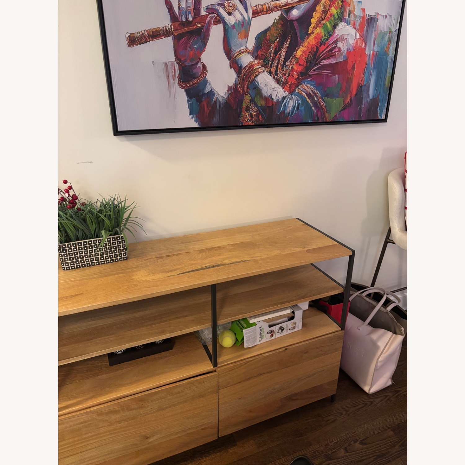 West Elm Light Brown Wood Media Storage - image-7