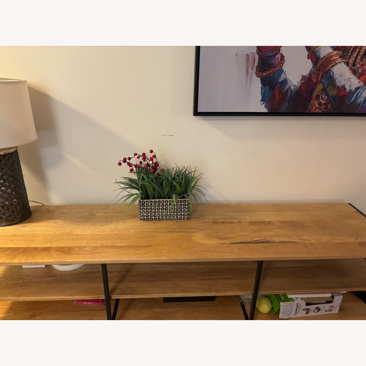 West Elm Light Brown Wood Media Storage - image-6