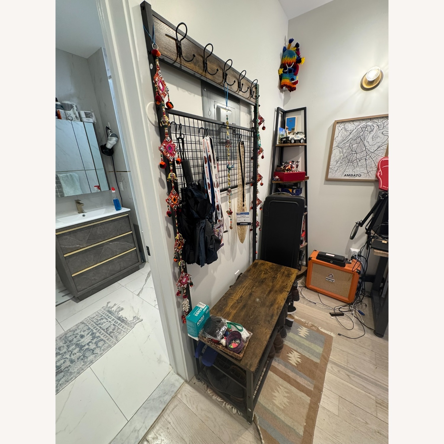 Wayfair Coat Rack Stand with Shoe Rack Bench - image-2