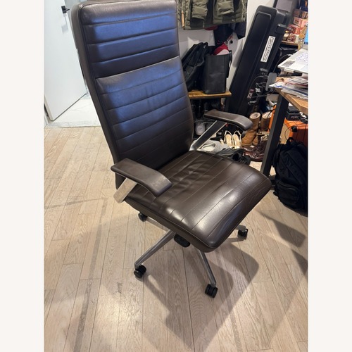 Used HBF Dark Brown Leather Office Chair for sale on AptDeco