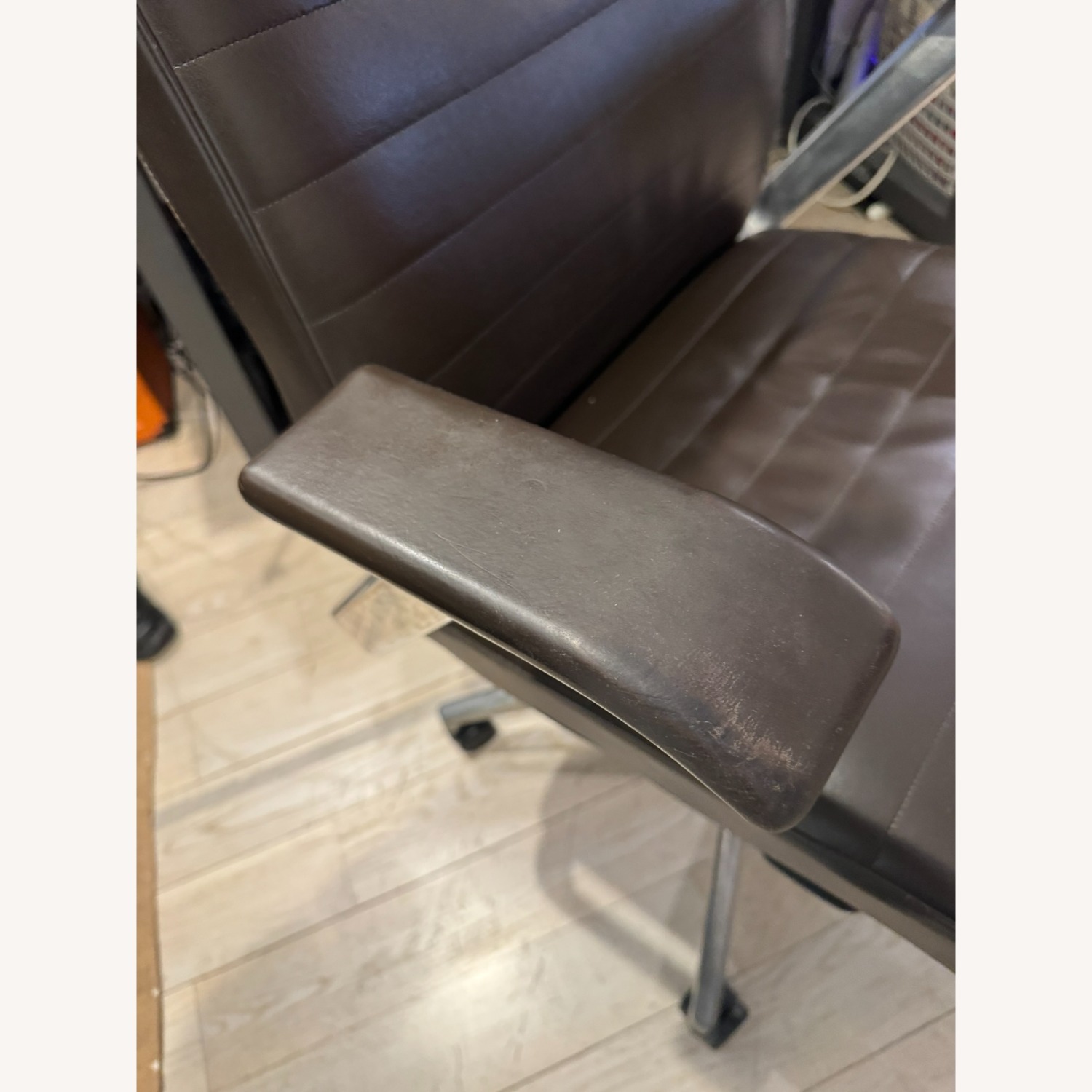 HBF Dark Brown Leather Office Chair - image-4