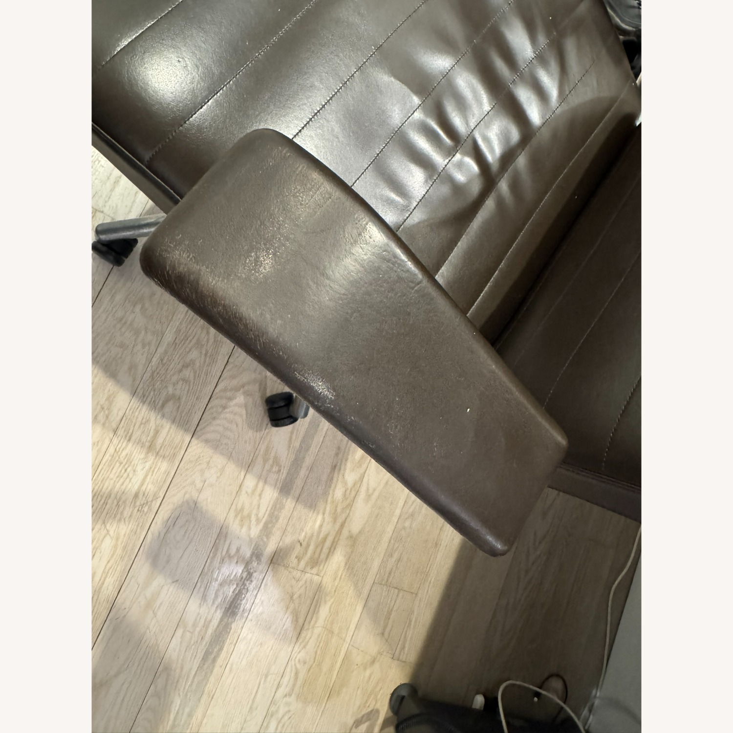 HBF Dark Brown Leather Office Chair - image-3