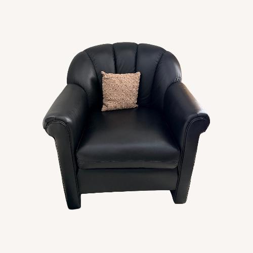 Used Elite Leather Company Black Leather Accent Chairs for sale on AptDeco
