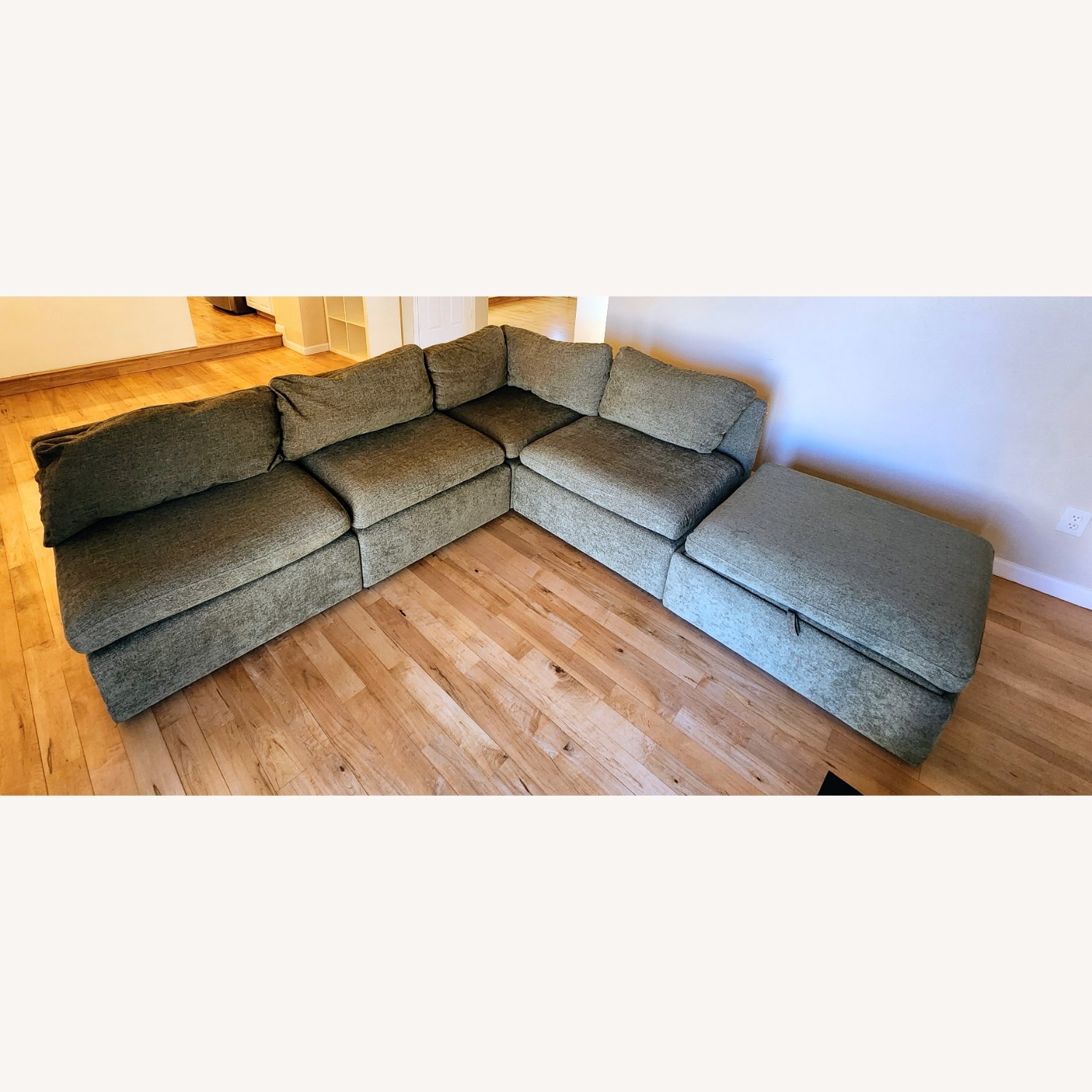 5-Seat Modular Sofa Chaise with Storage Ottoman - image-1