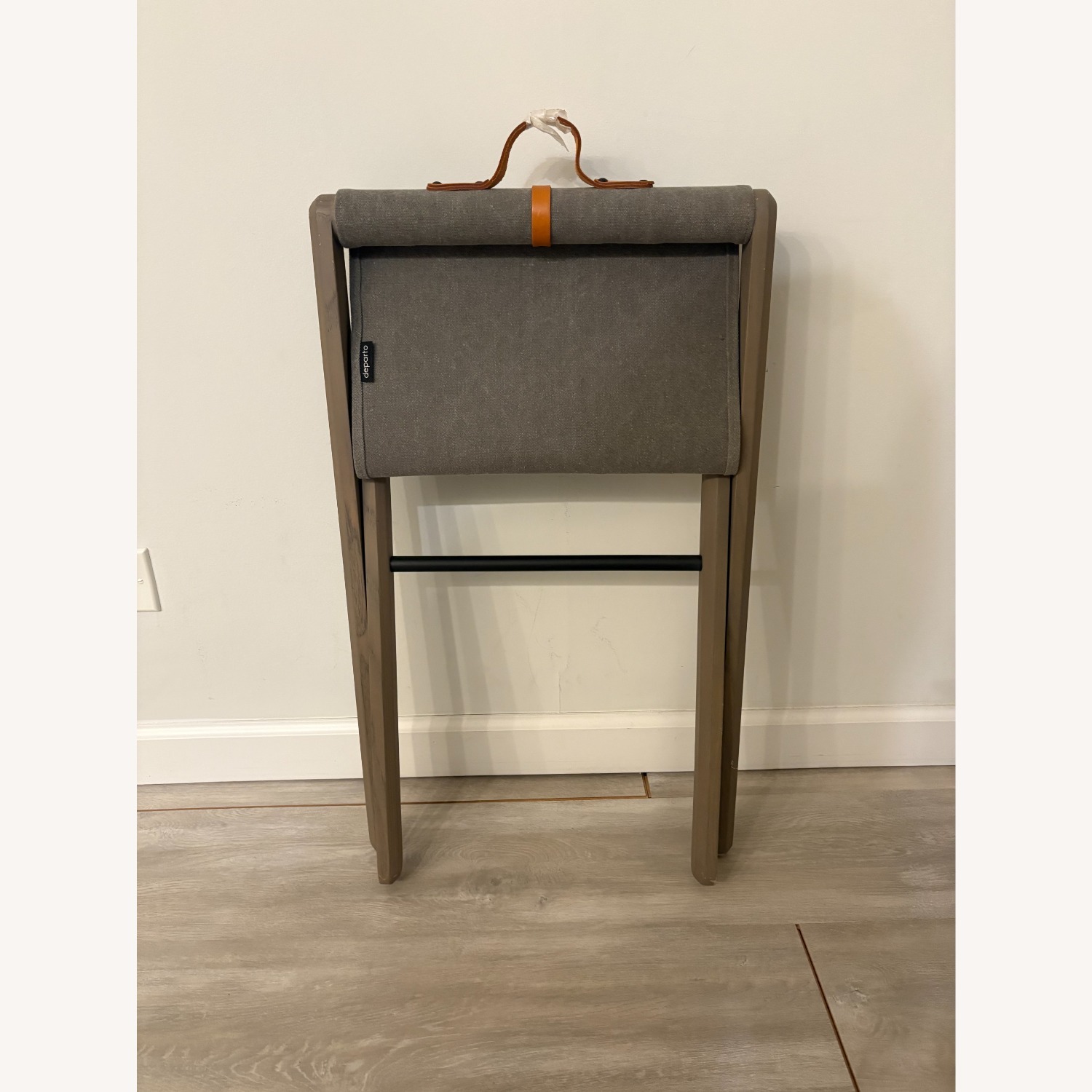 Departo - West Elm Light Gray Stool - image-3