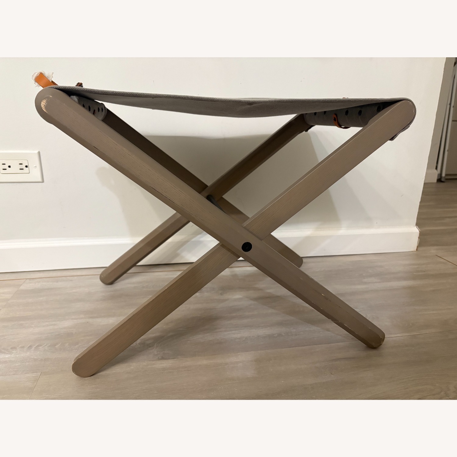 Departo - West Elm Light Gray Stool - image-2