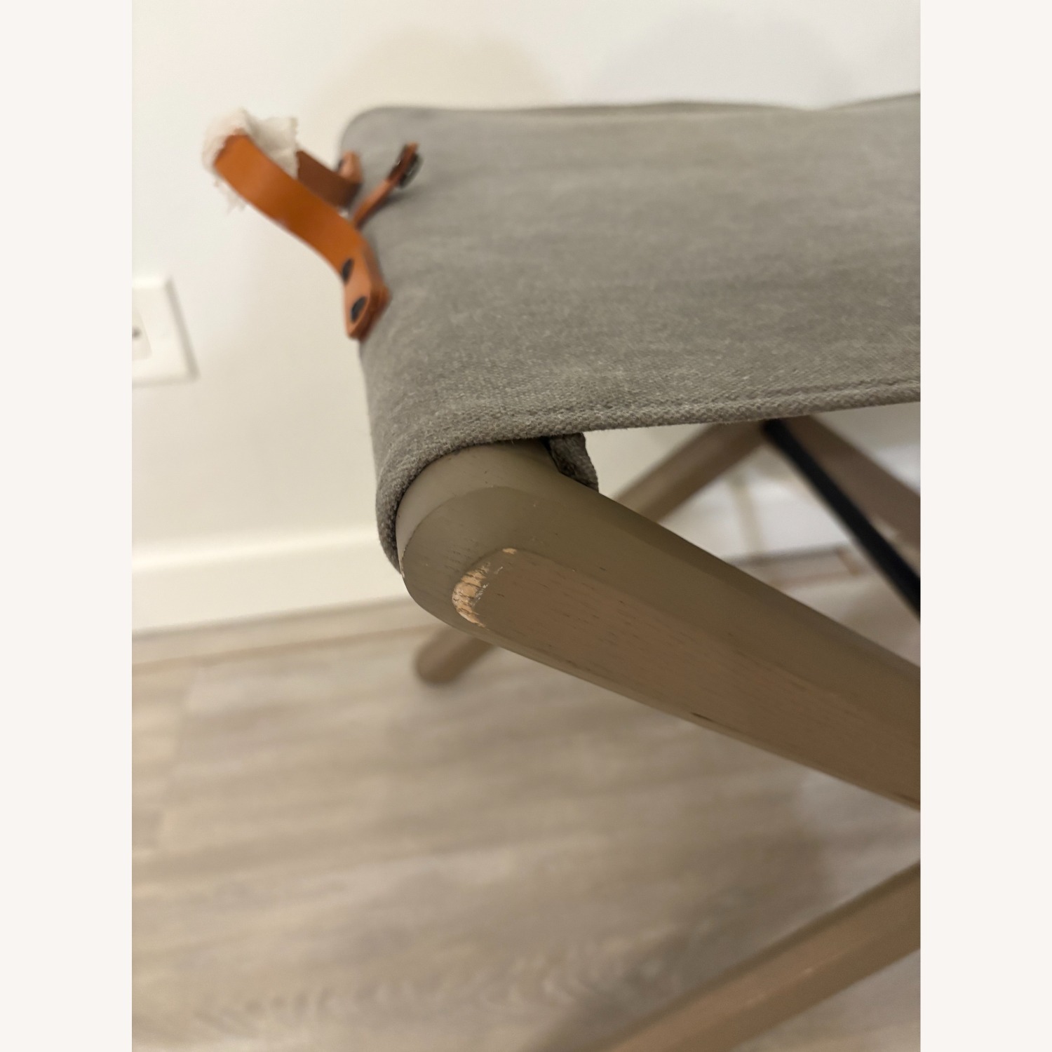 Departo - West Elm Light Gray Stool - image-4