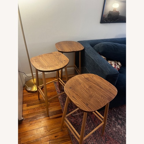 Used Rejuvenation Ercol Light Brown Wood Stool for sale on AptDeco