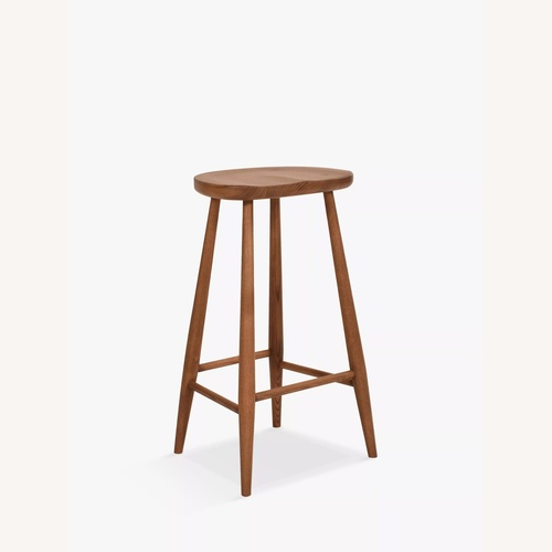Used Rejuvenation Ercol Light Brown Wood Stool for sale on AptDeco