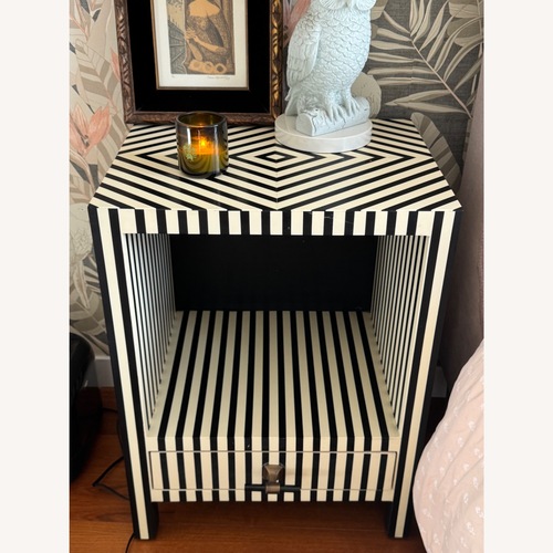 Used Bone Inlay Wooden Striped Nightstands for sale on AptDeco