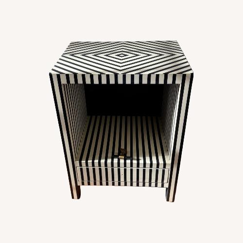 Used Bone Inlay Wooden Striped Nightstands for sale on AptDeco