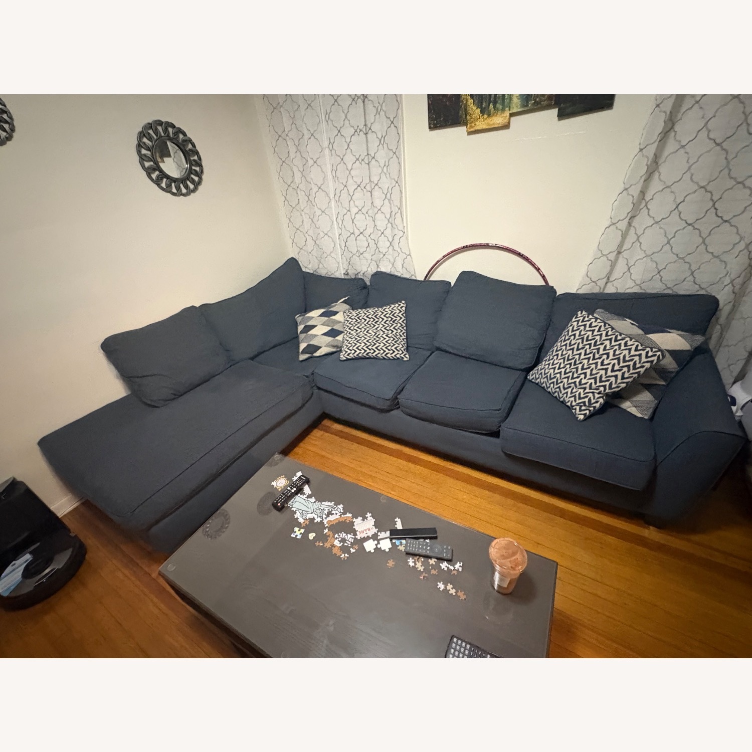Bob's Discount Furniture Blue 2 Piece Sectional - image-1