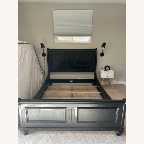 Used Ethan Allen New Country Black Wood Queen Robyn Bed for sale on AptDeco
