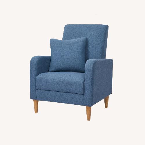 Used Wade Logan Blue Wood Accent Chair for sale on AptDeco