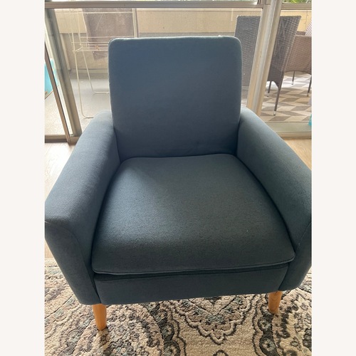 Used Wade Logan Blue Wood Accent Chair for sale on AptDeco