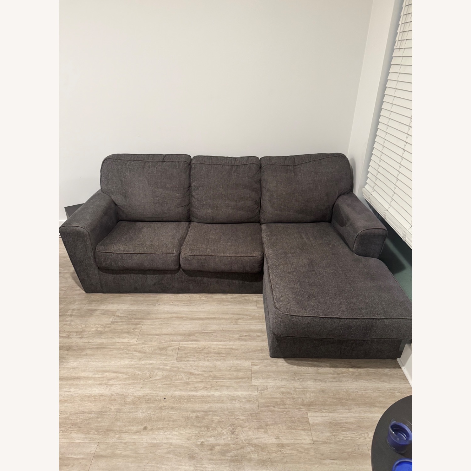 Dark Gray Fabric Chaise Lounge - image-0