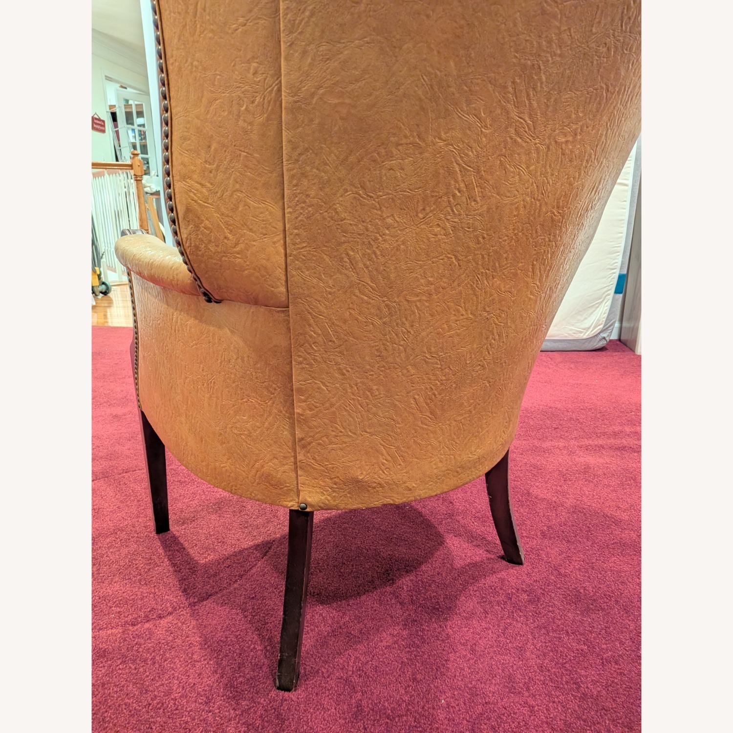 Vintage Yellow Leather Armchair - image-7