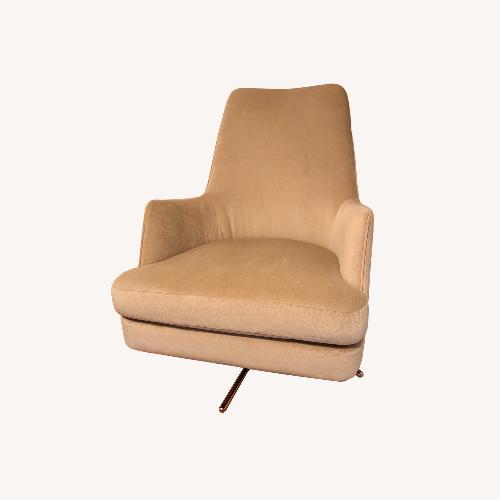 Used West Elm Natural Velvet Armchair for sale on AptDeco