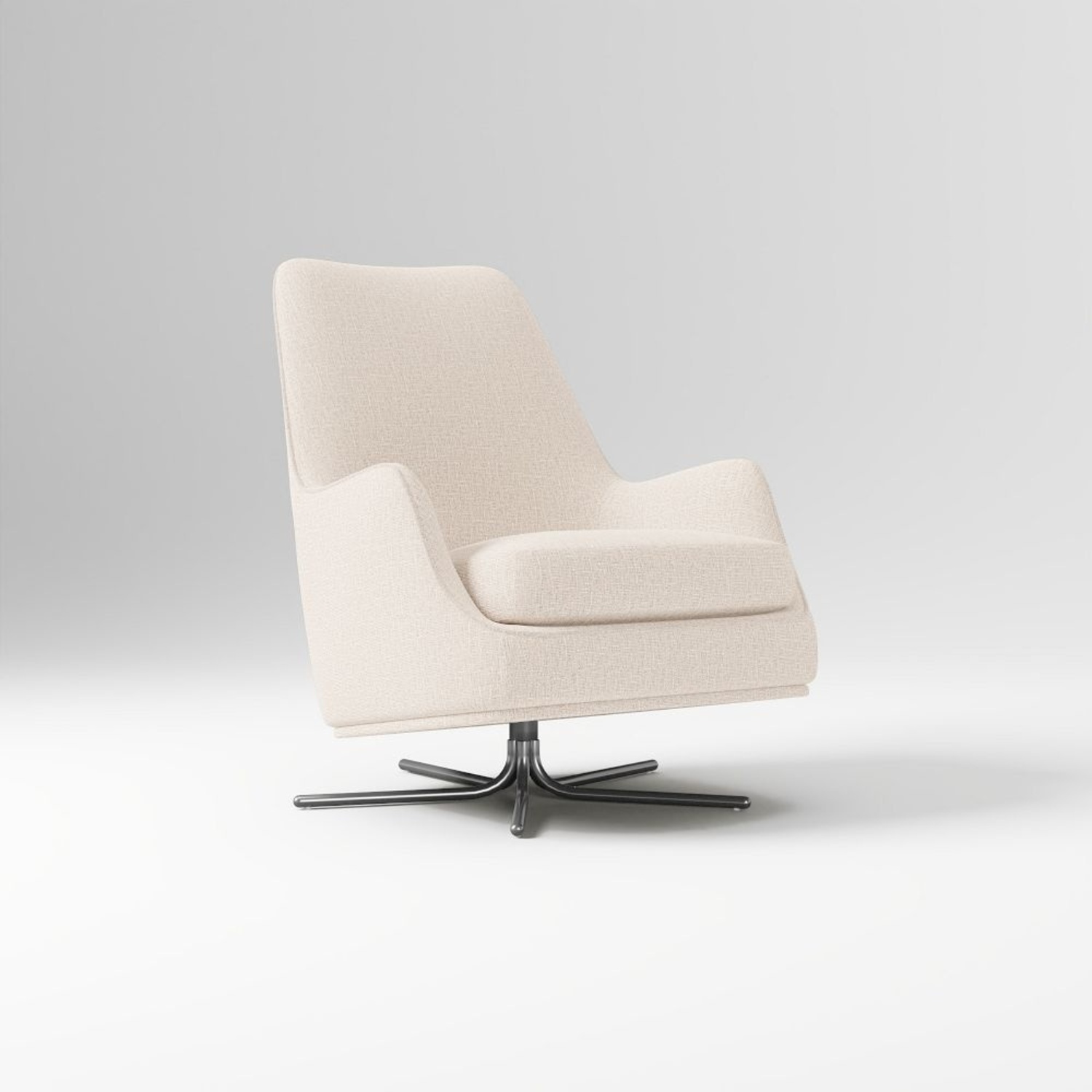 West Elm Natural Velvet Armchair - image-0