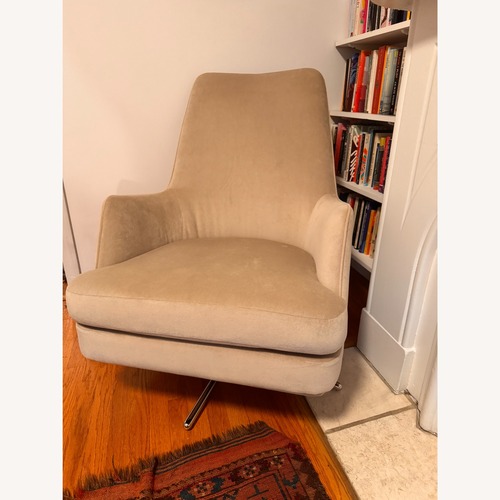 Used West Elm Natural Velvet Armchair for sale on AptDeco