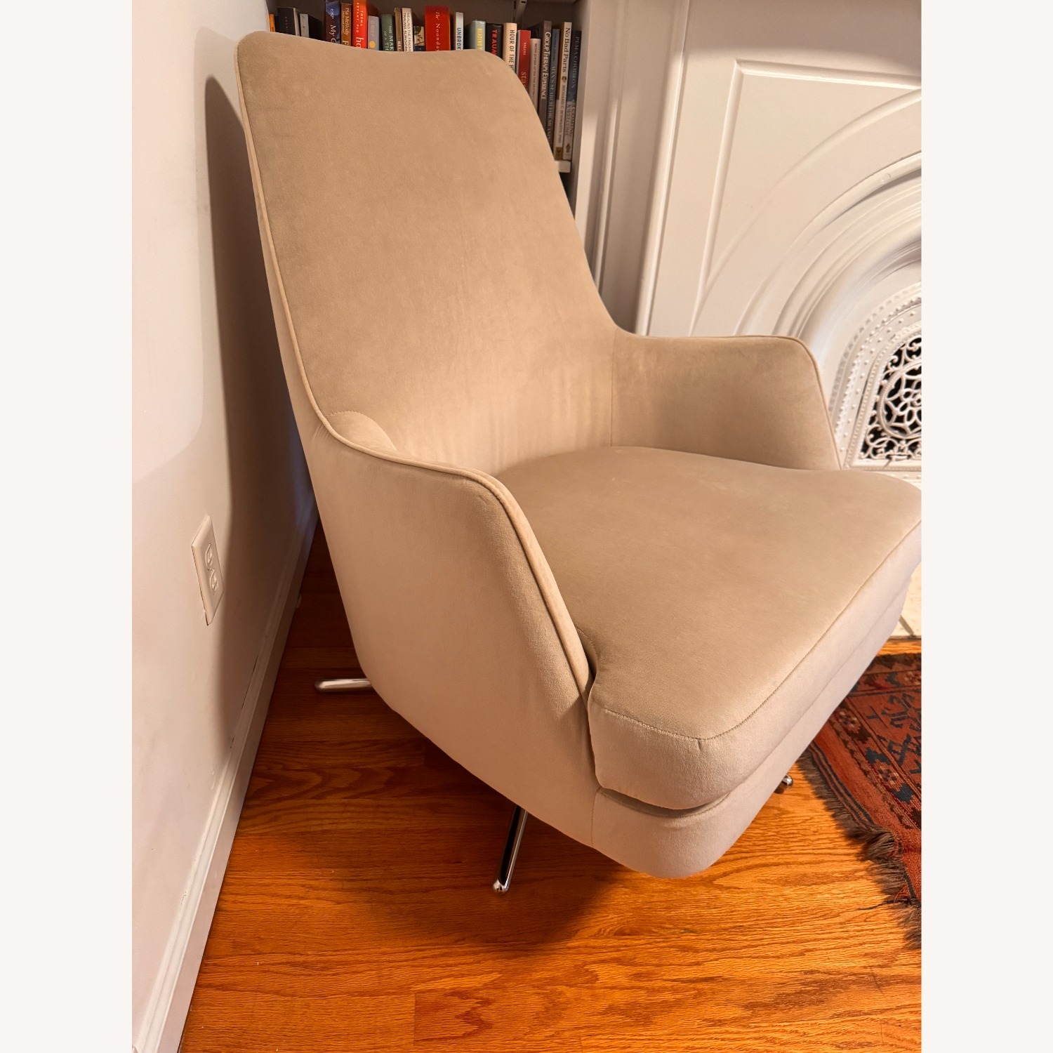 West Elm Natural Velvet Armchair - image-3