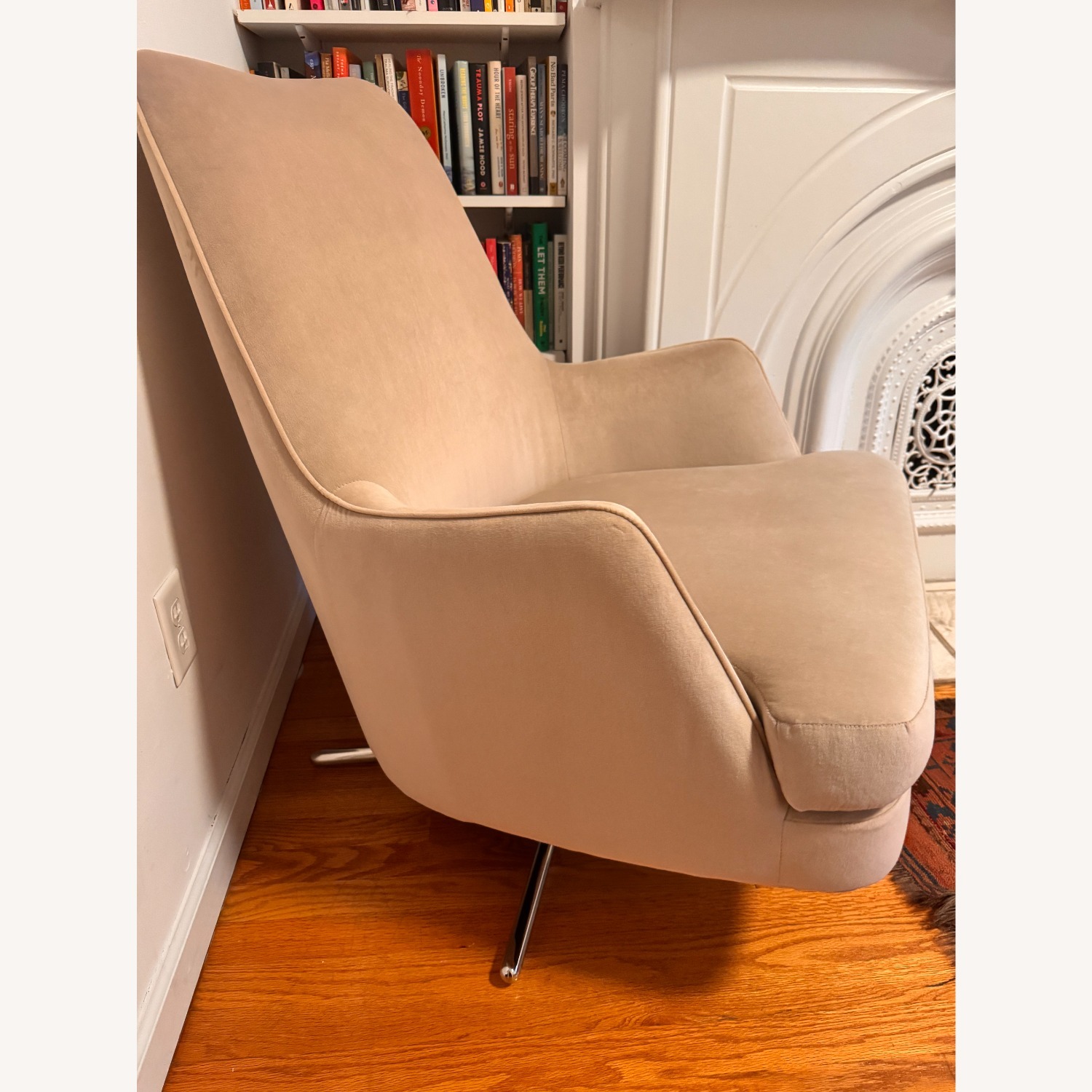 West Elm Natural Velvet Armchair - image-2