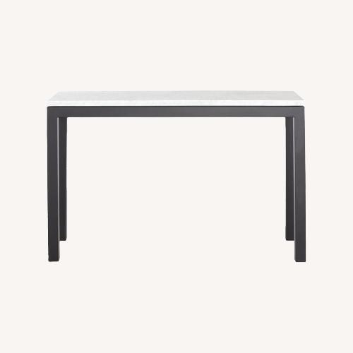 Used Crate & Barrel Parsons White Marble Side Table for sale on AptDeco