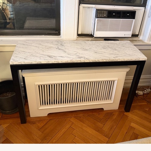 Used Crate & Barrel Parsons White Marble Side Table for sale on AptDeco