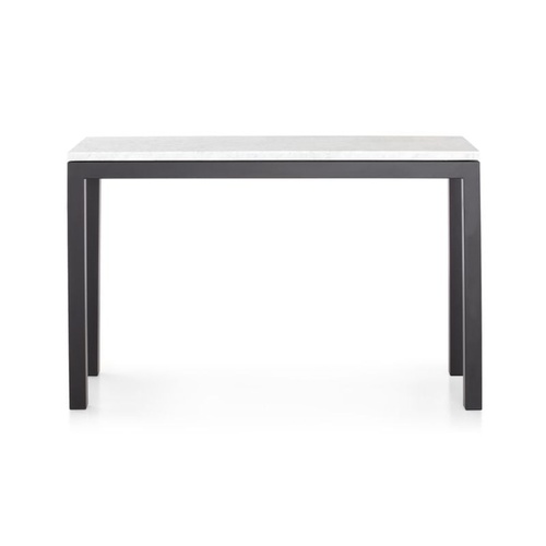 Used Crate & Barrel Parsons White Marble Side Table for sale on AptDeco