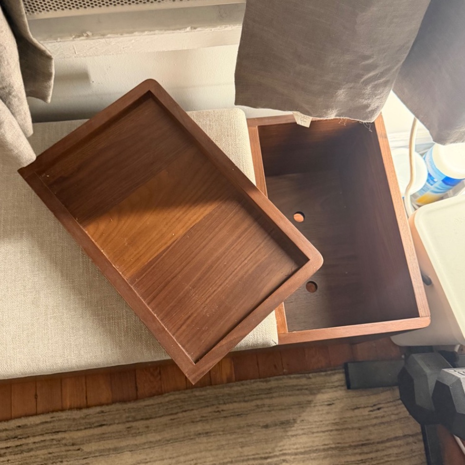 Article Thari Bench Dark Brown Wood Chest - image-4