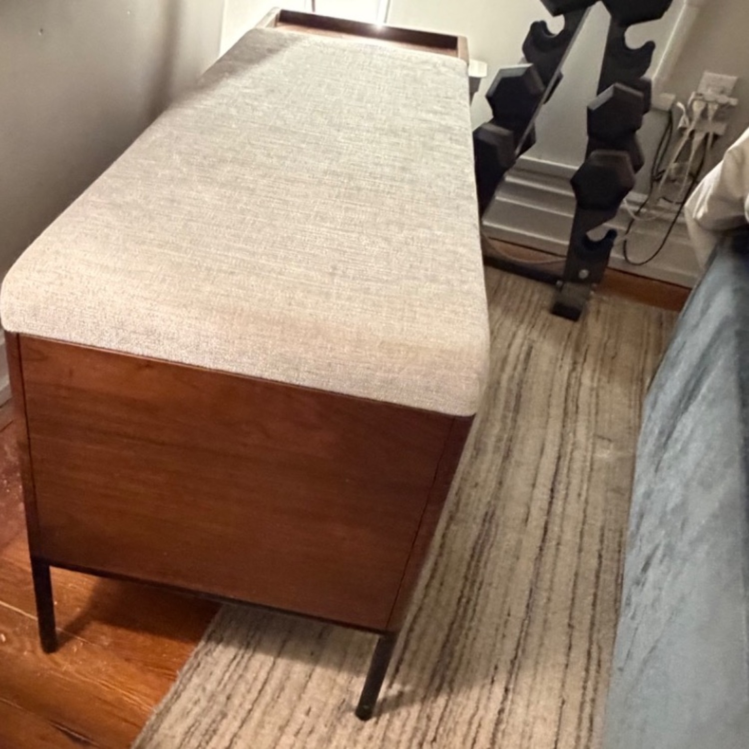 Article Thari Bench Dark Brown Wood Chest - image-3