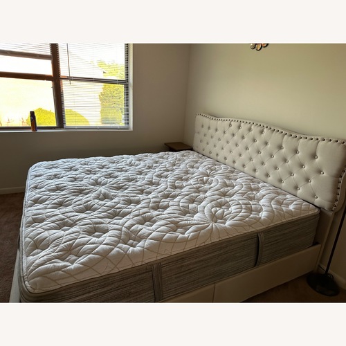 Used Bob's Discount Furniture White King Bed for sale on AptDeco