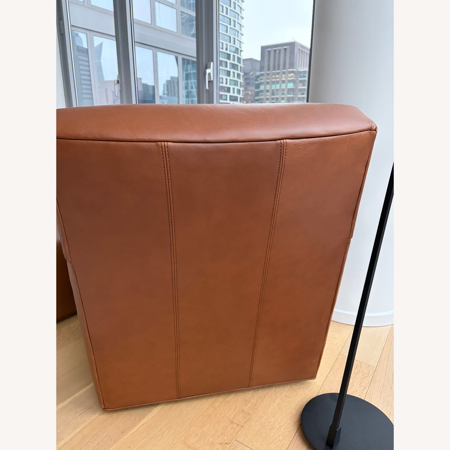 Room & Board Brennan Cognac Leather Armchair + Ottoman - image-1