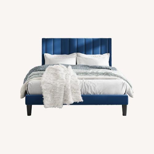 Used Wayfair Kelly Clarkson Homes Blue Queen Bed for sale on AptDeco
