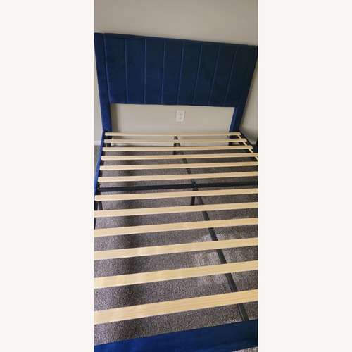 Used Wayfair Kelly Clarkson Homes Blue Queen Bed for sale on AptDeco