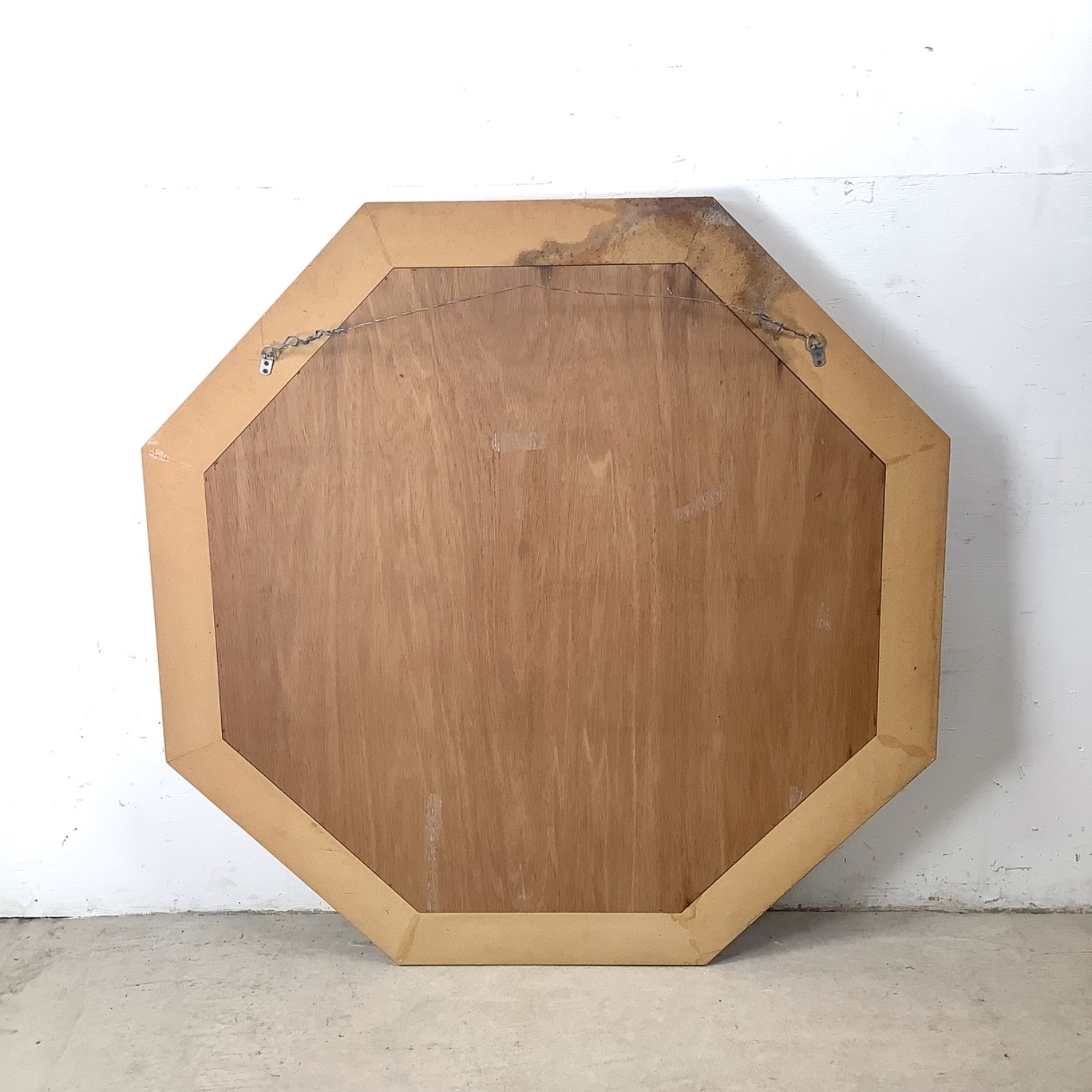 Vintage Modern Faux Bamboo Octagonal Mirror - image-14