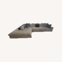 Light Gray Fabric 2 Piece Sectional